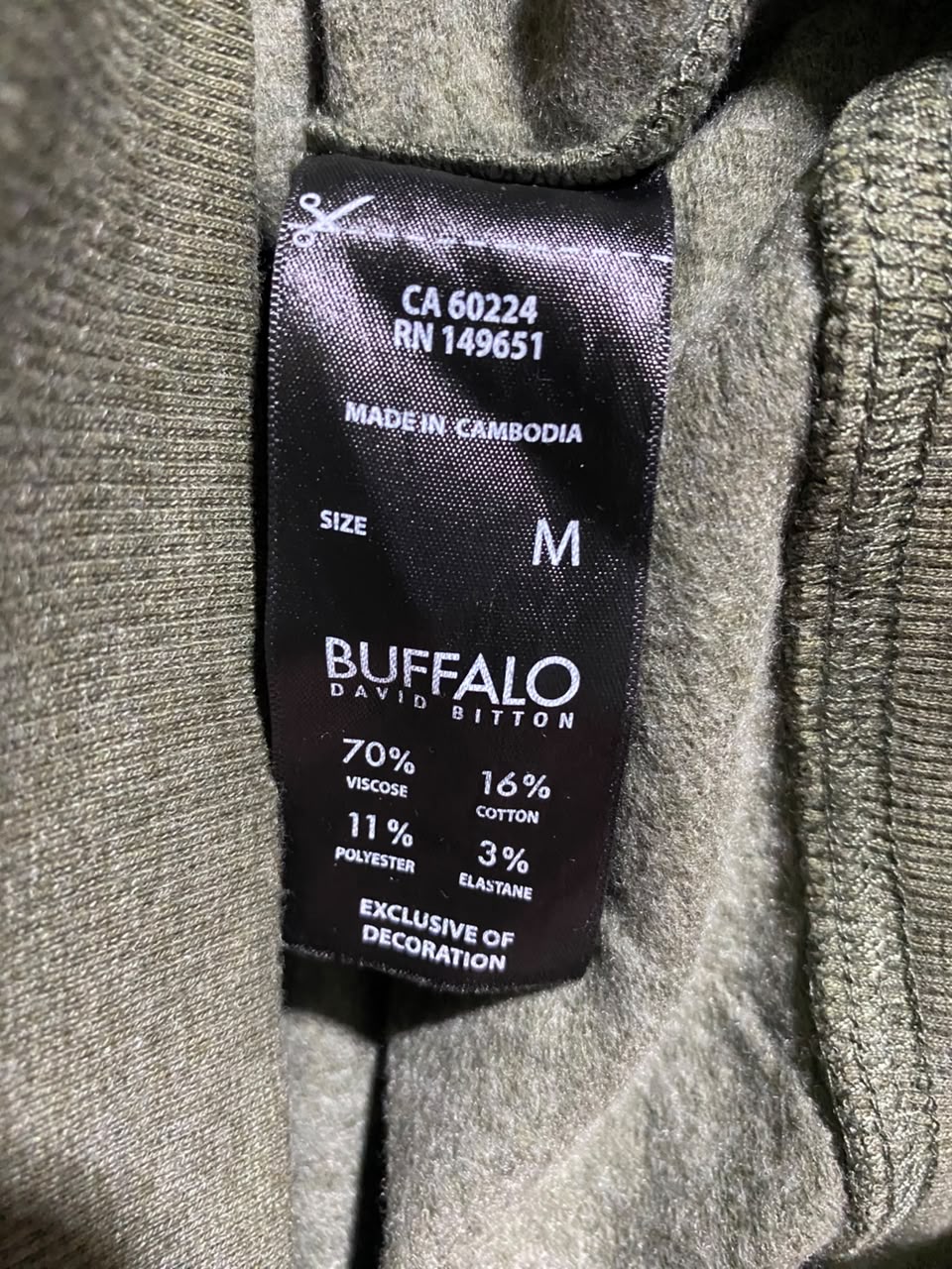 BUFFALO |M| BUST 23| A18| BITTON WOMEN’S OLIVE GREEN OVERSIZED HOODIE