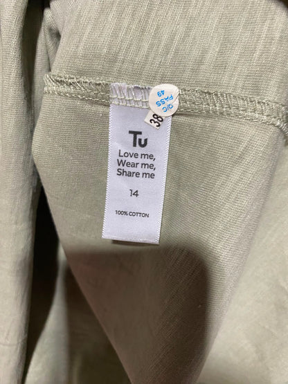 TU |L| BUST 20| A18| WOMEN’S OLIVE GREEN T-SHIRT WITH LACE TRIM DETAIL