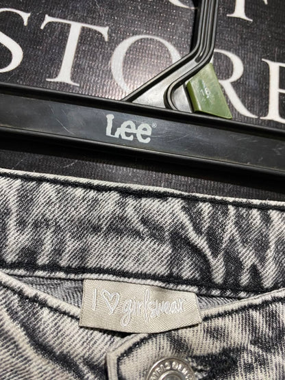 I GIRL & WEAR |M| WAIST 28| A18| WOMEN’S GREY VINTAGE-WASH STRAIGHT-LEG JEANS