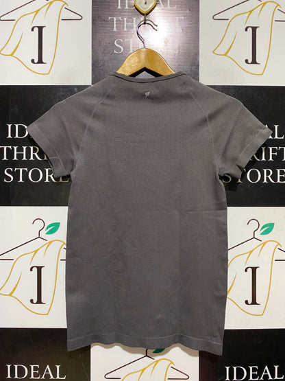 PRIMARK |S| BUST 14| A18| WOMEN’S CHARCOAL GREY SEAMLESS WORKOUT T-SHIRT