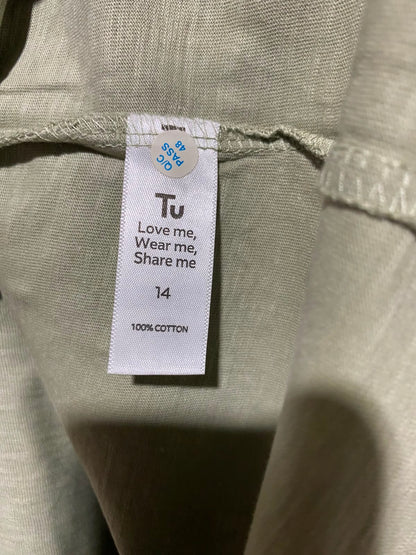 TU WOMAN |L| BUST | A18| WOMEN’S OLIVE GREEN T-SHIRT WITH LACE TRIM DETAIL