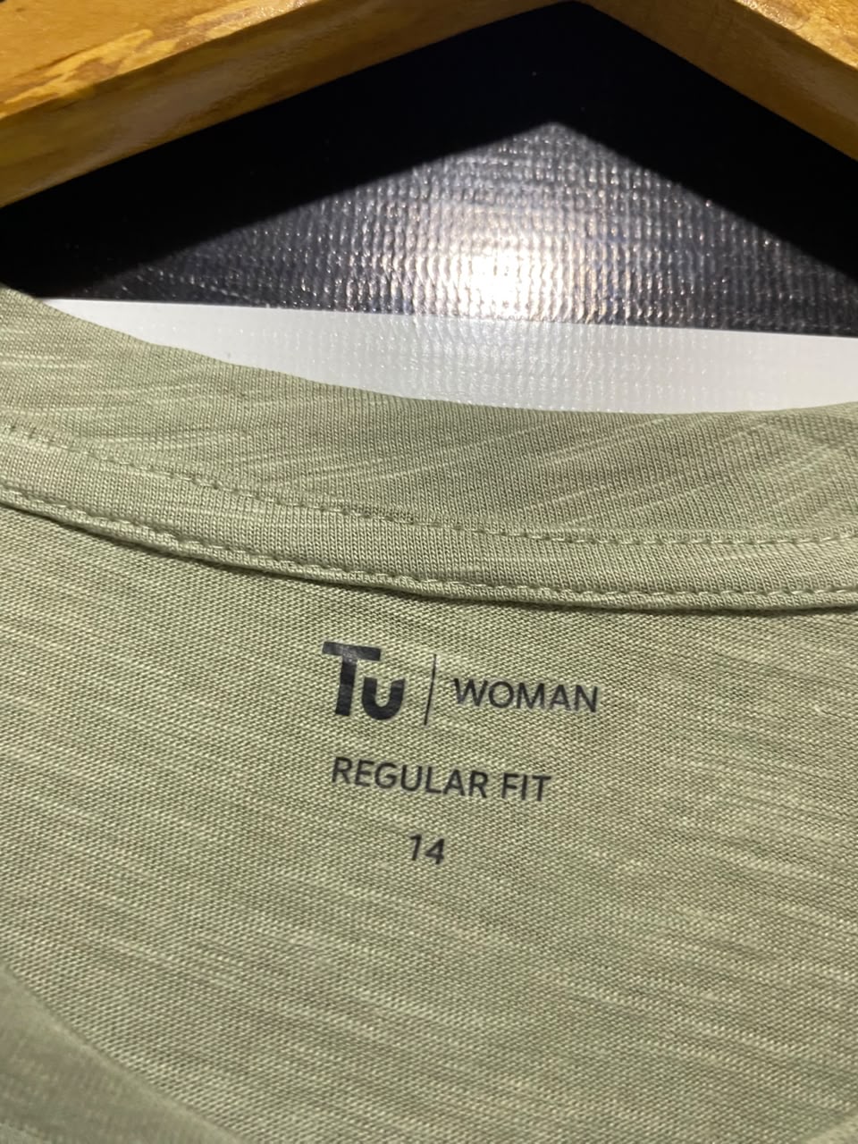 TU WOMAN |L| BUST | A18| WOMEN’S OLIVE GREEN T-SHIRT WITH LACE TRIM DETAIL