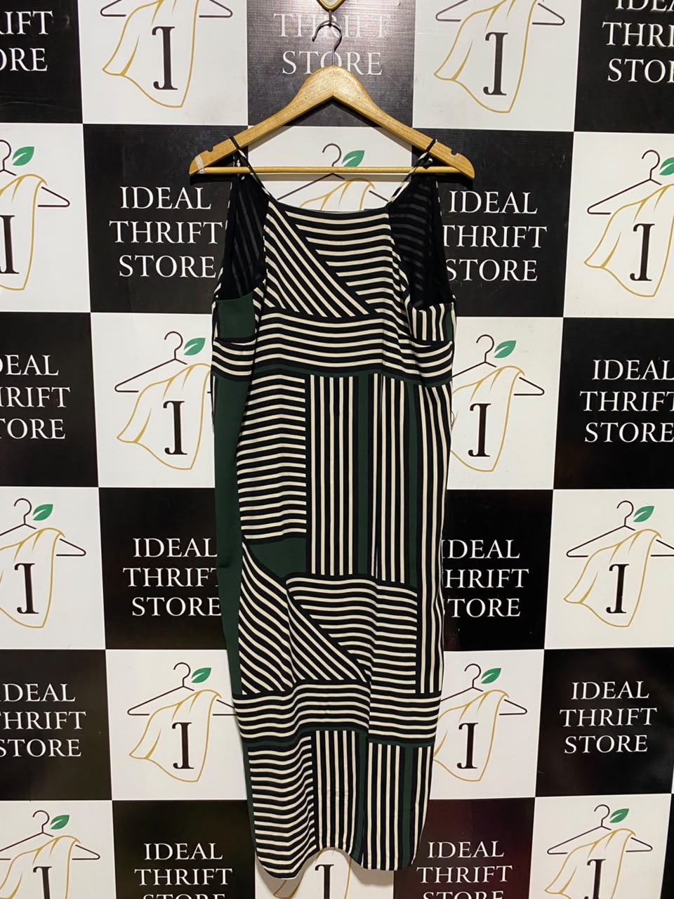 RIVER ISLAND |L| BUST 19| A18| WOMEN’S GEOMETRIC STRIPED CAMISOLE DRESS