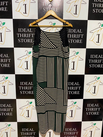 RIVER ISLAND |L| BUST 19| A18| WOMEN’S GEOMETRIC STRIPED CAMISOLE DRESS