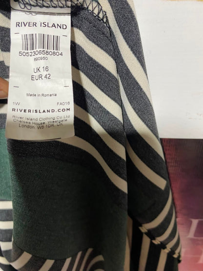 RIVER ISLAND |L| BUST 19| A18| WOMEN’S GEOMETRIC STRIPED CAMISOLE DRESS