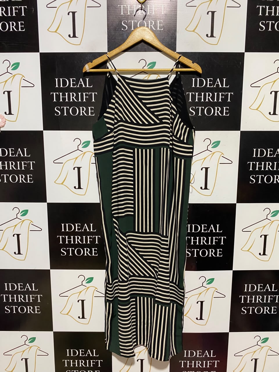 RIVER ISLAND |L| BUST 19| A18| WOMEN’S GEOMETRIC STRIPED CAMISOLE DRESS