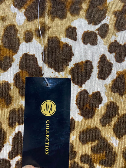 J M COLLECTION |L| BUST 18| A18| WOMEN'S ANIMAL PRINT OMBRE LONG-SLEEVE SWEATER WITH BUTTON DETAIL
