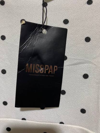 MISSPAP |S| BUST 15| A18| WOMEN'S WHITE POLKA DOT MINI DRESS