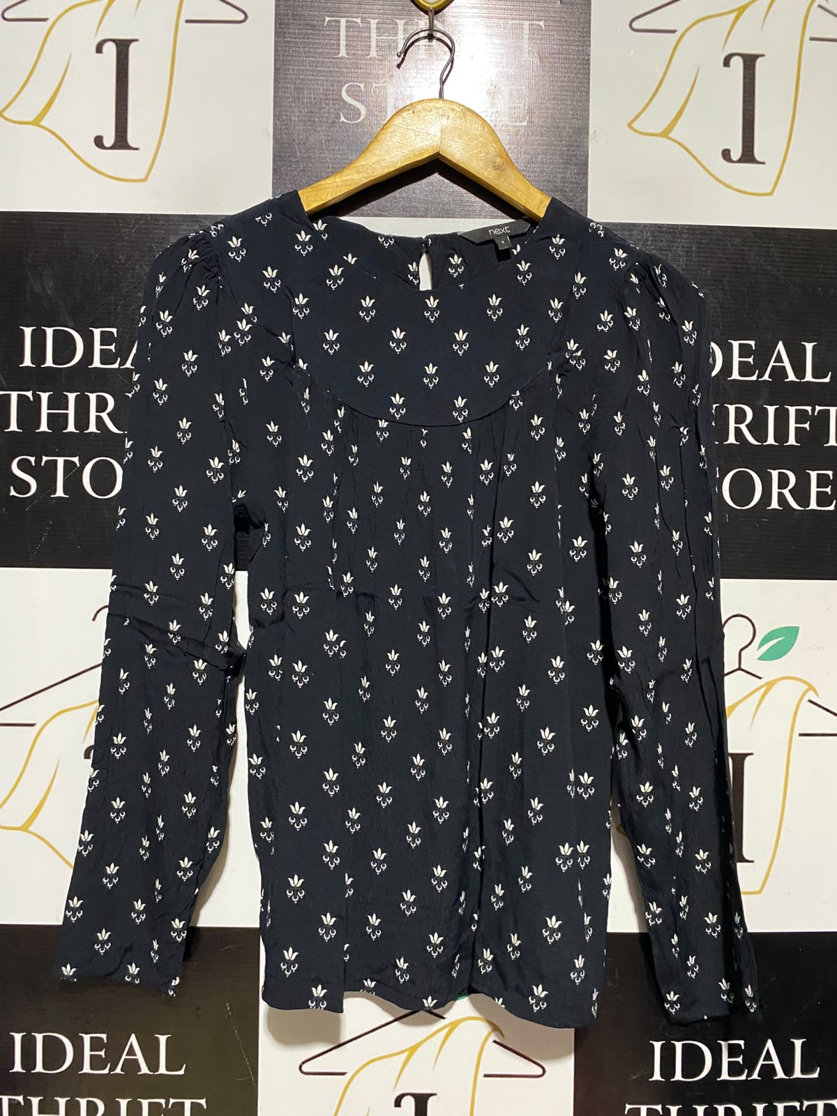 NEXT |S| BUST 18| A18| FLORAL PRINT LONG-SLEEVE BLOUSE