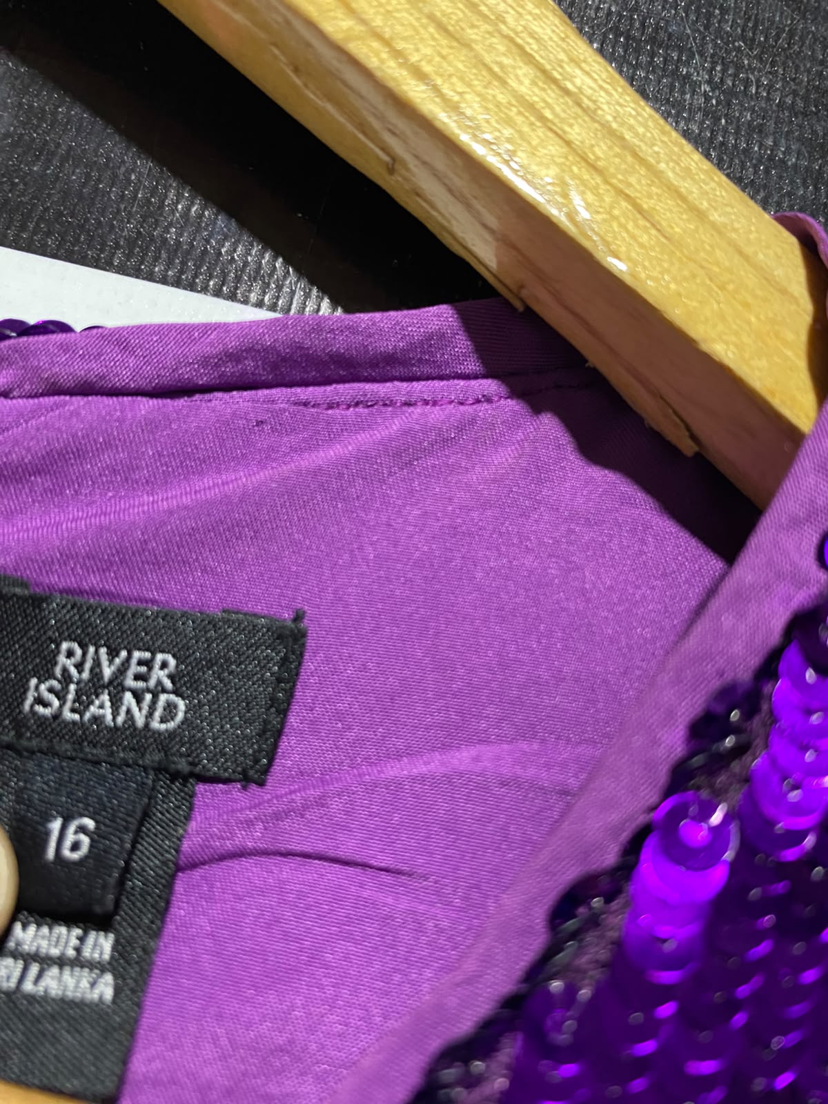 RIVER ISLAND |L| BUST 19| A18| VIBRANT PURPLE SEQUINED TIERED PARTY DRESS