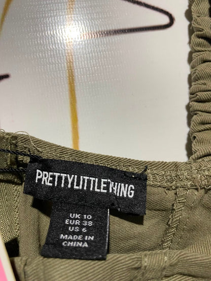 PRETTYLITTLE THING |S| BUST 16| A17| OLIVE GREEN CORSET CROP TOP