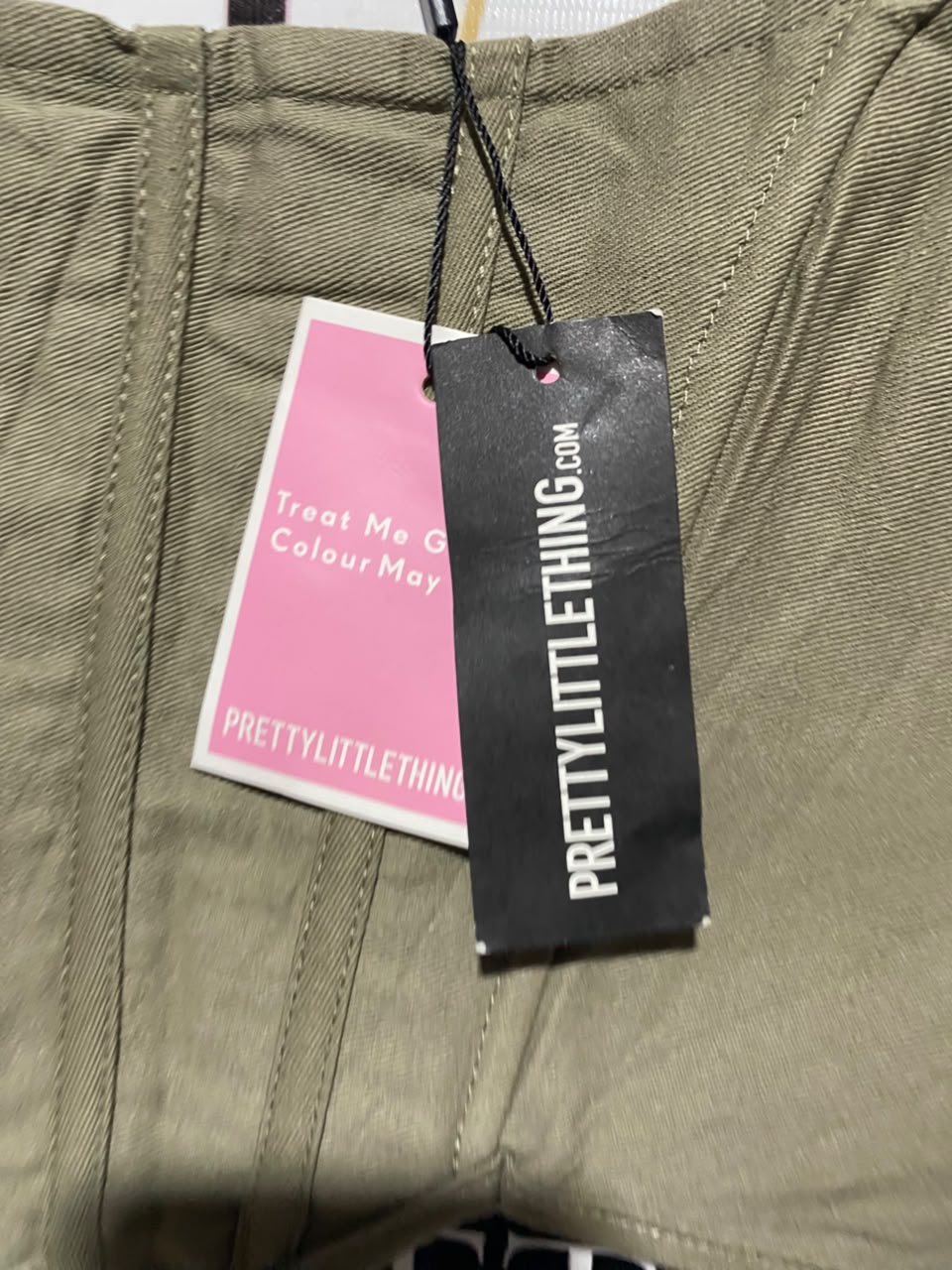 PRETTYLITTLE THING |S| BUST 16| A17| OLIVE GREEN CORSET CROP TOP