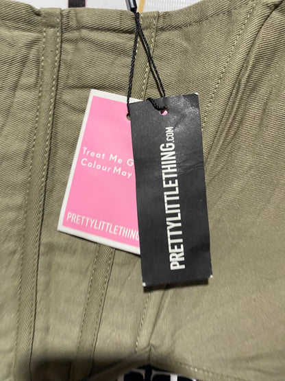 PRETTYLITTLE THING |S| BUST 16| A17| OLIVE GREEN CORSET CROP TOP