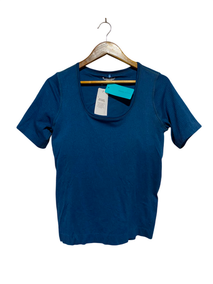 TARGET ACTIVE |L| BUST 17| A18| BLUE RIBBED SCOOP NECK ATHLETIC T-SHIRT