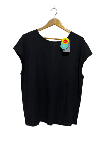 M&S |M| BUST 21| A18| GOODMOVE BLACK BREATHABLE ATHLETIC CAP-SLEEVE TOP