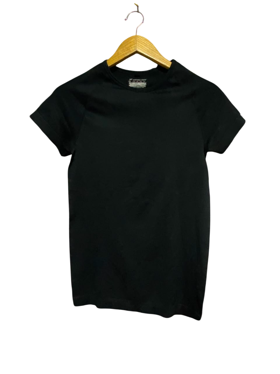 WORK OUT |S| BUST 14| A18| CLASSIC BLACK CREW NECK CASUAL T-SHIRT