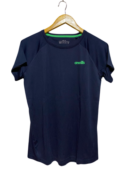 ONEILLLS |M| BUST 19| A18| NAVY BLUE AND GREEN ATHLETIC T-SHIRT
