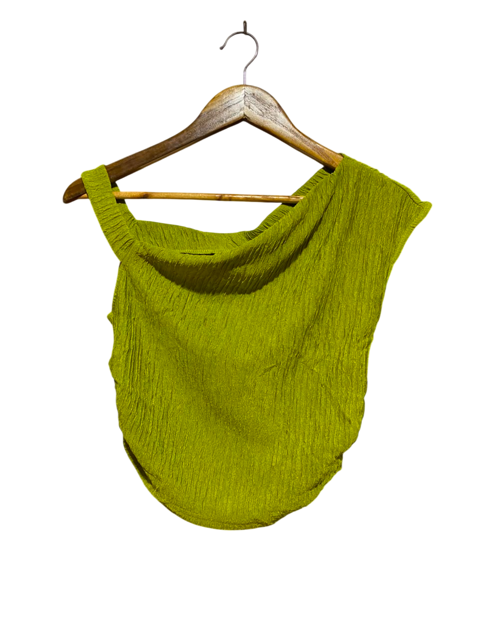 SHEIN CURVE |XL| BUST 16| A19| OLIVE GREEN TEXTURED ONE-SHOULDER TOP