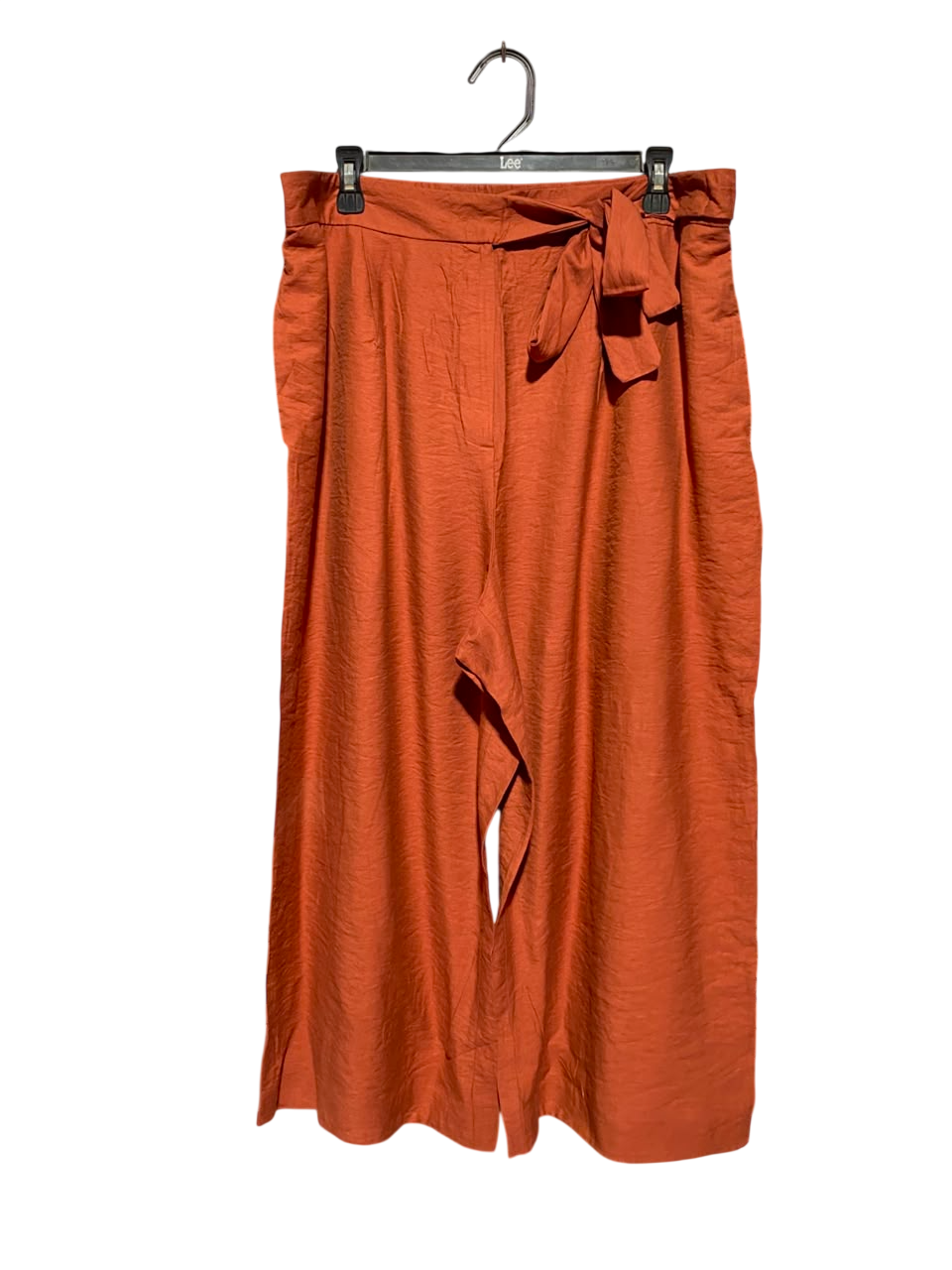 GEORGE |XXL| WAIST 36| A19| RUST ORANGE TIE-WAIST WIDE-LEG CASUAL PANTS