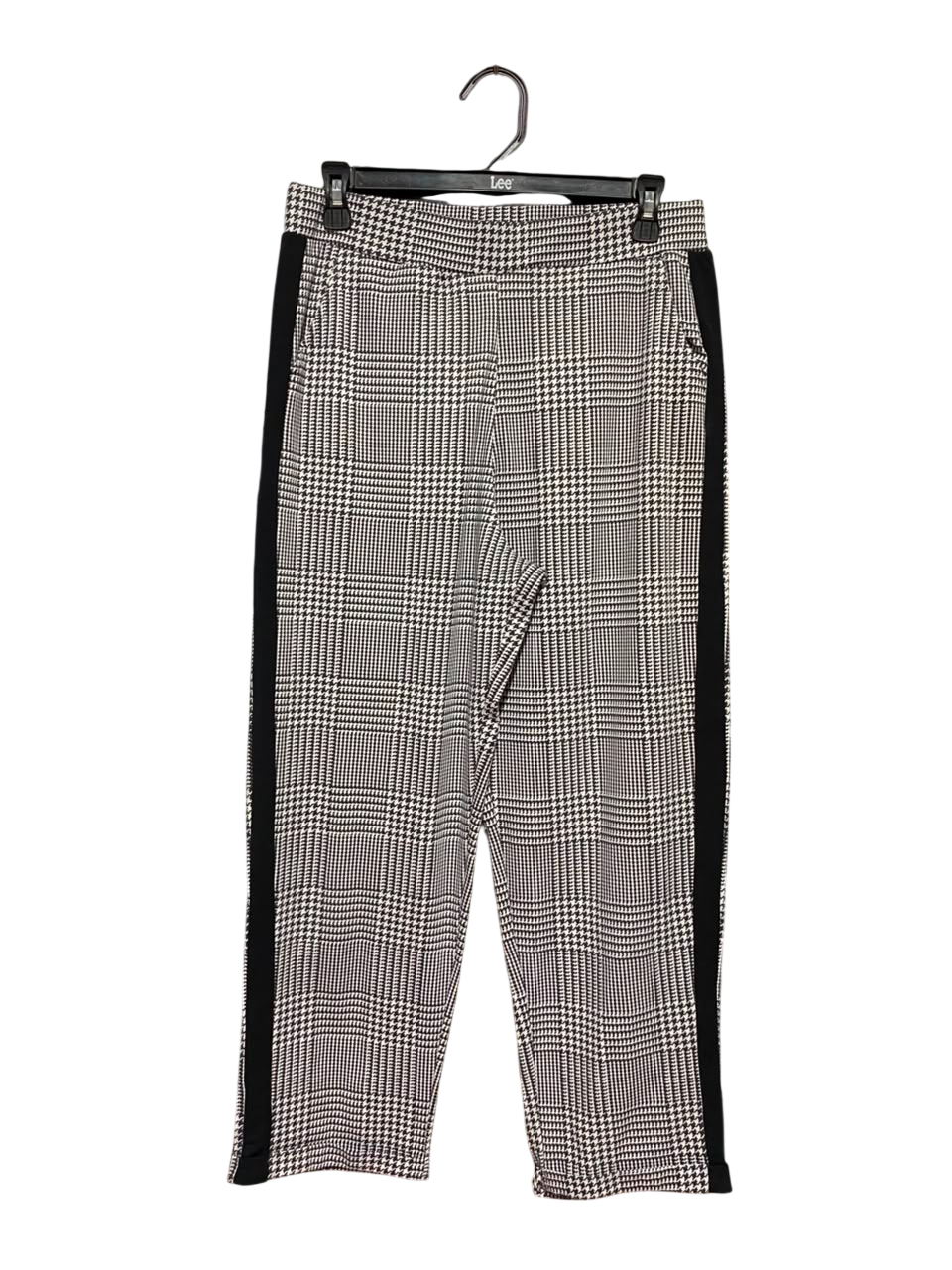 MISSI |L| WAIST 30| A19| HOUNDSTOOTH PRINT SIDE STRIPE CASUAL PANTS