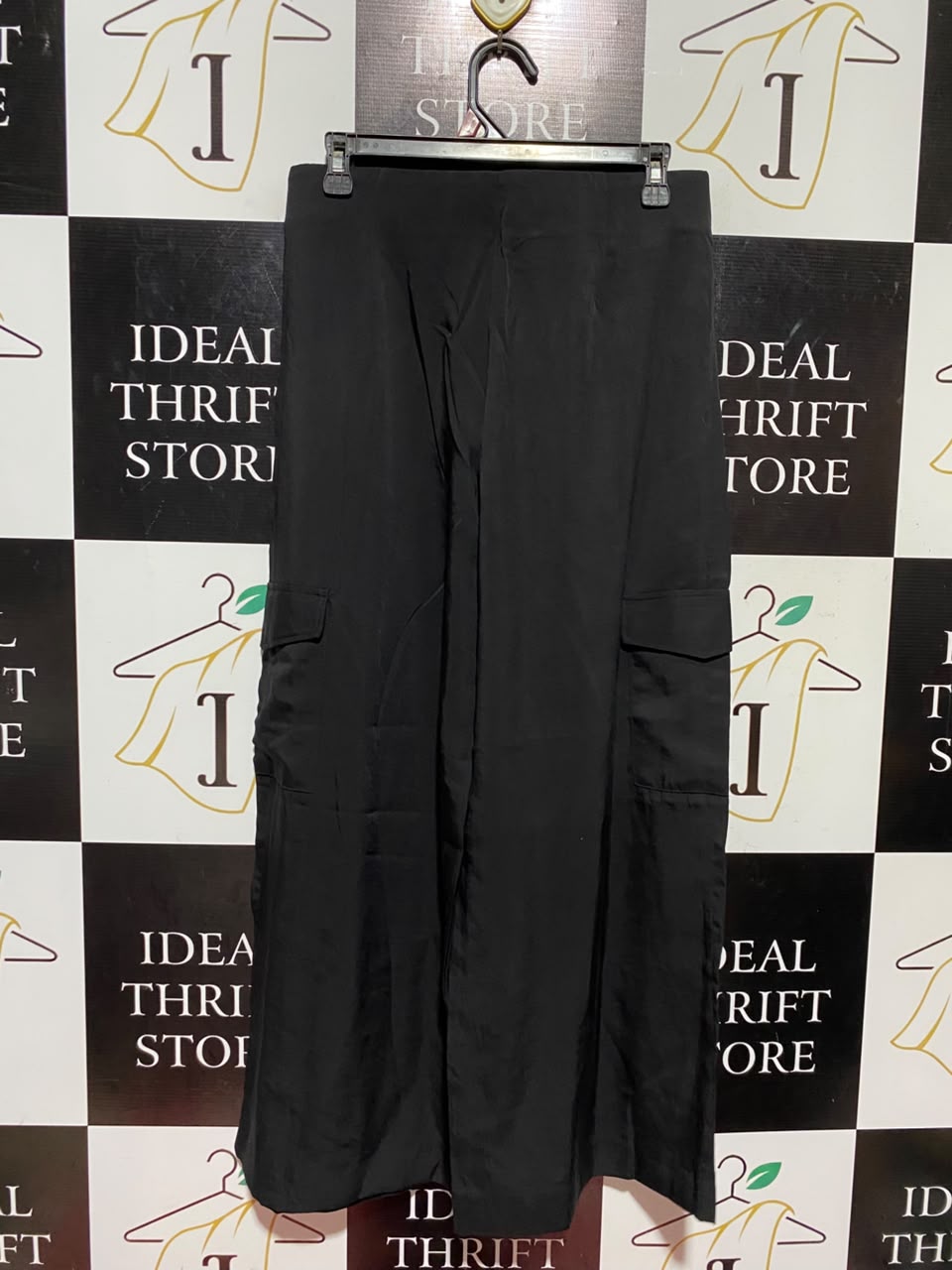 THE PRIMARK EDIT |L| WAIST 30| A19| CLASSIC BLACK UTILITY CARGO PANTS
