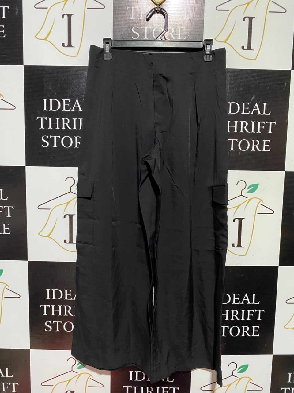 THE PRIMARK EDIT |L| WAIST 30| A19| CLASSIC BLACK UTILITY CARGO PANTS
