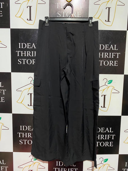 THE PRIMARK EDIT |L| WAIST 30| A19| CLASSIC BLACK UTILITY CARGO PANTS