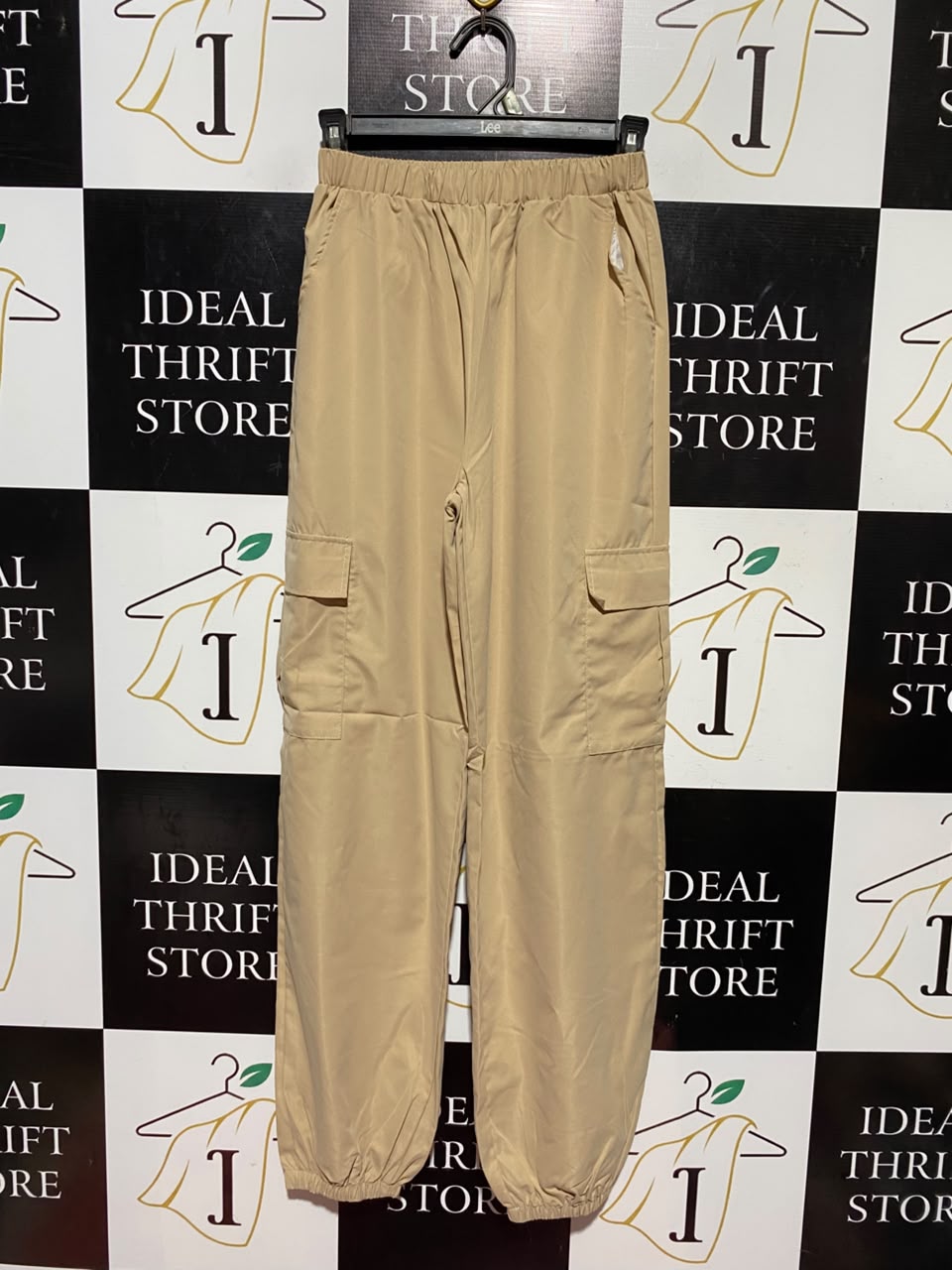 |XS| WAIST 22| A19| BEIGE UTILITY CARGO JOGGER PANTS