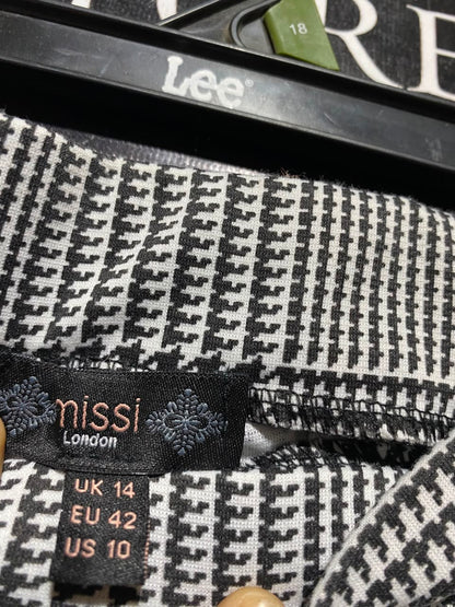 MISSI |L| WAIST 30| A19| HOUNDSTOOTH PRINT SIDE STRIPE CASUAL PANTS
