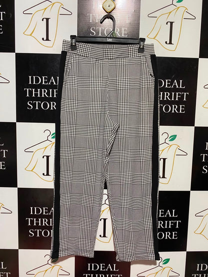MISSI |L| WAIST 30| A19| HOUNDSTOOTH PRINT SIDE STRIPE CASUAL PANTS