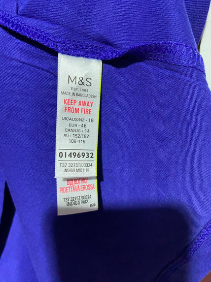 M&S |L| BUST 21| A19| BLUE "BE WEEKEND" SHORT-SLEEVE T-SHIRT