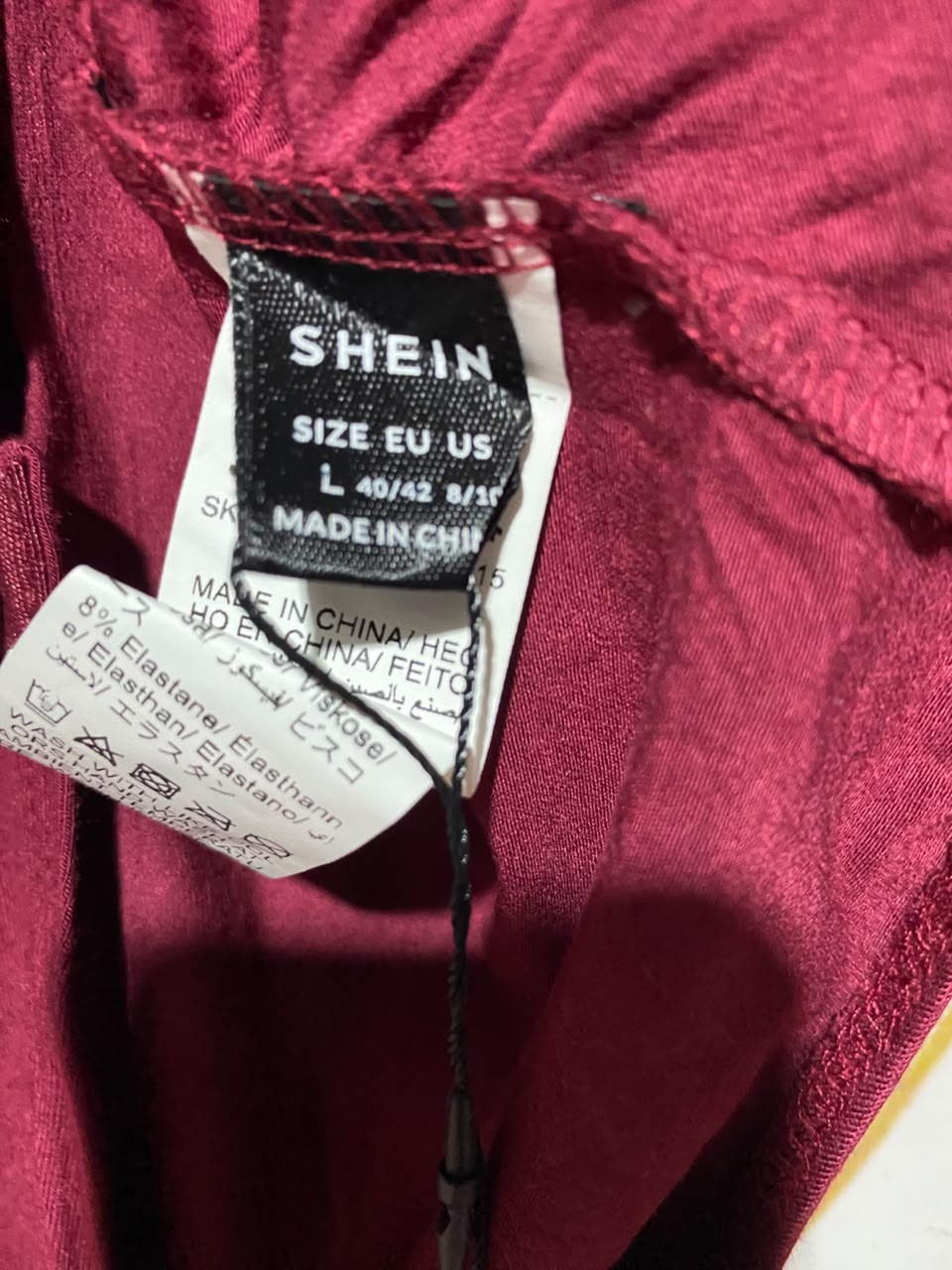 SHEIN |L| BUST 17| A19| BAE BURGUNDY LONG-SLEEVE MOCK NECK BODYSUIT