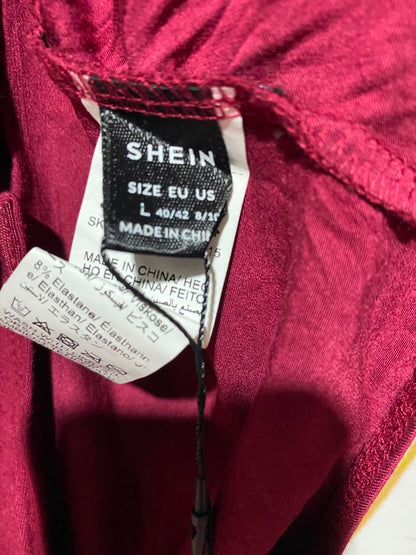 SHEIN |L| BUST 17| A19| BAE BURGUNDY LONG-SLEEVE MOCK NECK BODYSUIT