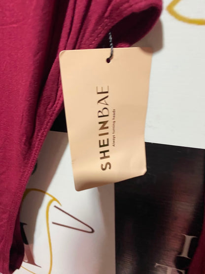 SHEIN |L| BUST 17| A19| BAE BURGUNDY LONG-SLEEVE MOCK NECK BODYSUIT