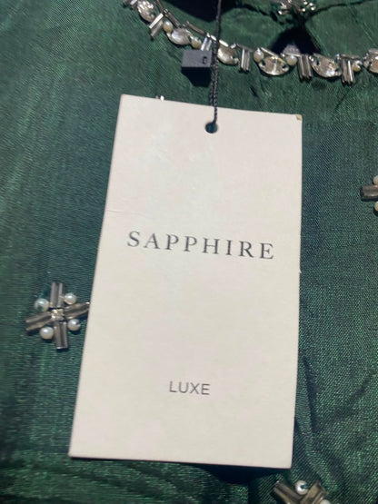 SAPPHIRE |S| BUST 17| A19| EMERALD GREEN EMBELLISHED MAXI DRESS