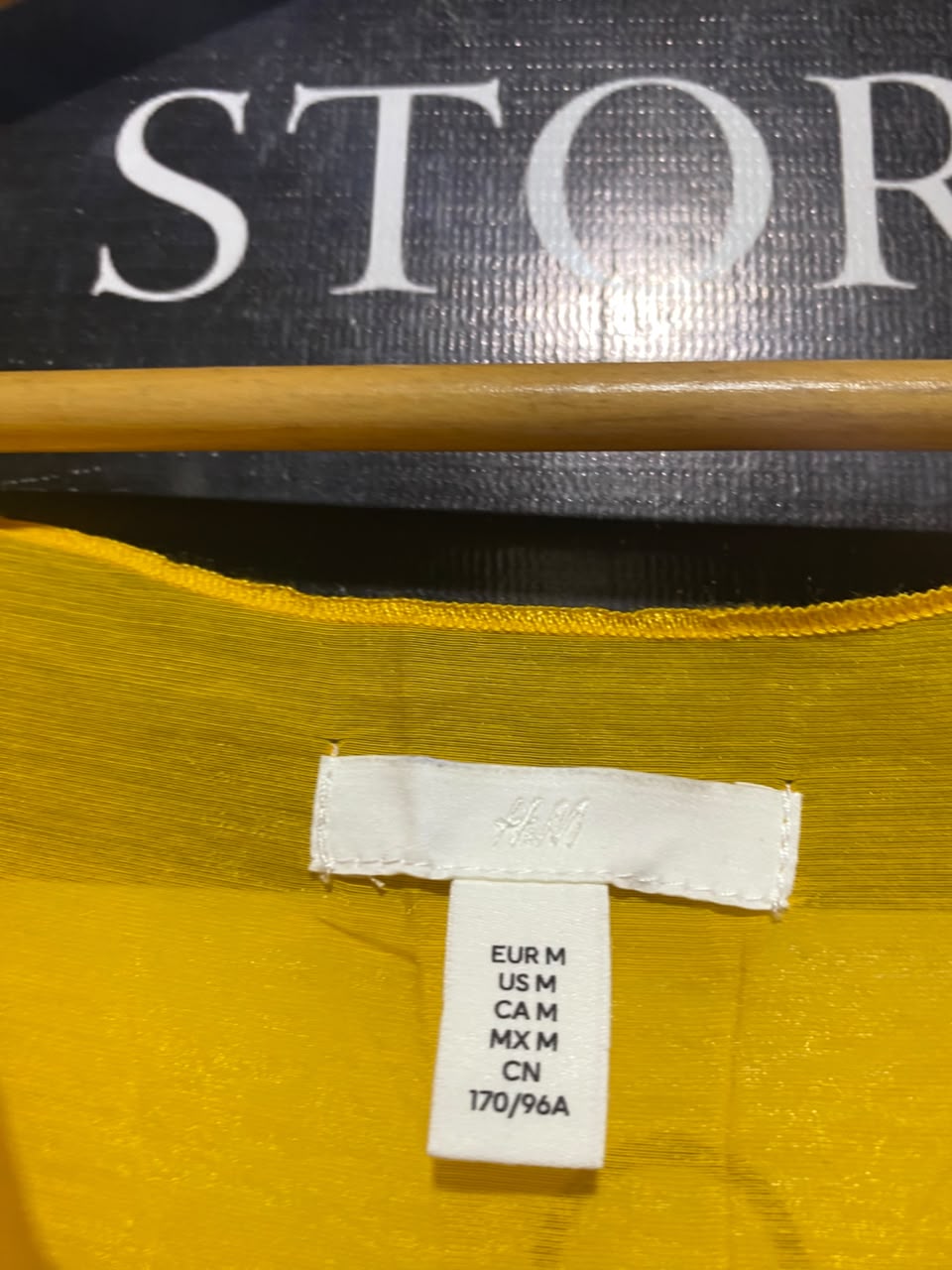H&M |M| BUST 20| A19| BRIGHT YELLOW TIE-NECK RUFFLE ACCENT MIDI DRESS