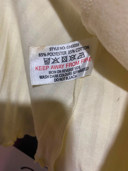 R |M| BUST 17| A19| PASTEL YELLOW RIBBED "SHOPAHOLIC" LOUNGE DRESS
