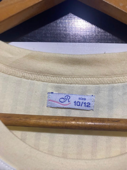 R |M| BUST 17| A19| PASTEL YELLOW RIBBED "SHOPAHOLIC" LOUNGE DRESS