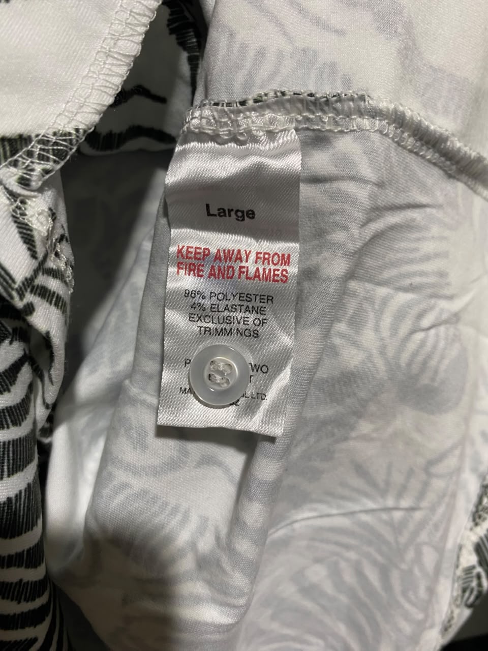 TIME TO DREAM |L| A19| WHITE AND BLACK ZEBRA PRINT LONG-SLEEVE PAJAMA SET