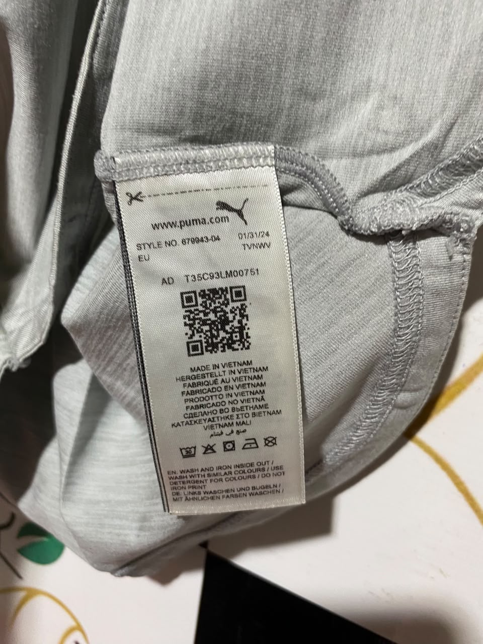 PUMA |M| BUST 19| A18| LIGHT GREY MARLED ATHLETIC T-SHIRT