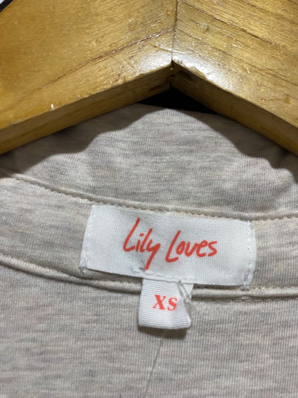 LILY LOVES |XS| BUST 15| A18| OATMEAL MARLED COTTON COLLARED V-NECK TOP