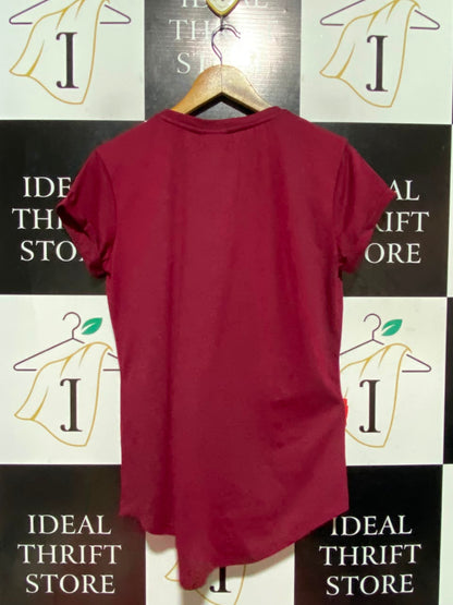 LONSDALE |M| BUST 19| A18| MAROON LOGO ATHLETIC T-SHIRT