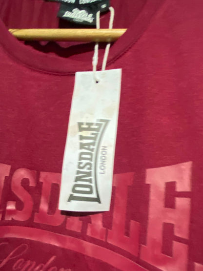 LONSDALE |M| BUST 19| A18| MAROON LOGO ATHLETIC T-SHIRT