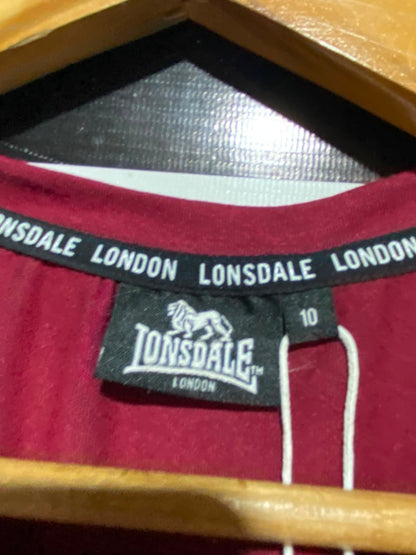 LONSDALE |M| BUST 19| A18| MAROON LOGO ATHLETIC T-SHIRT