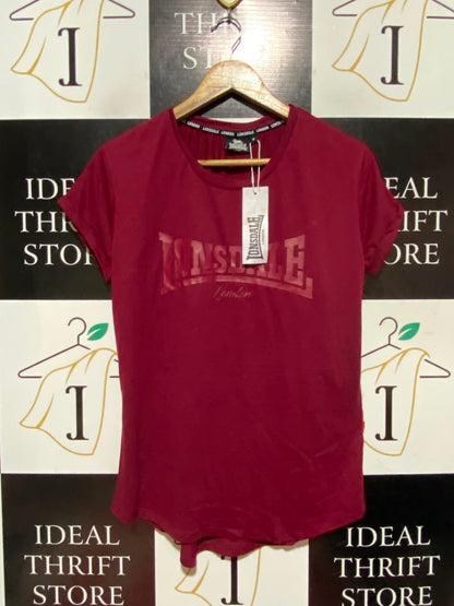 LONSDALE |M| BUST 19| A18| MAROON LOGO ATHLETIC T-SHIRT