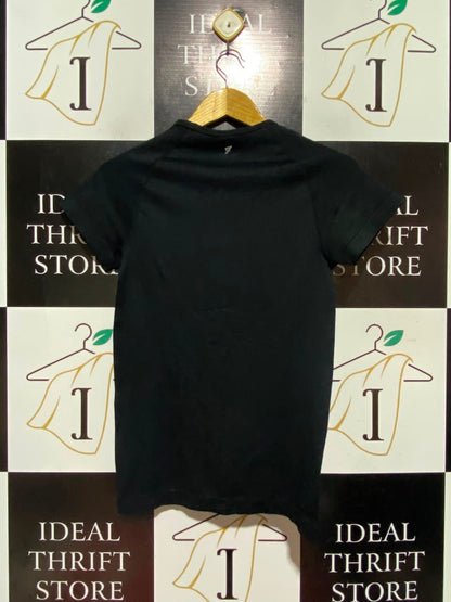 WORK OUT |S| BUST 14| A18| CLASSIC BLACK CREW NECK CASUAL T-SHIRT