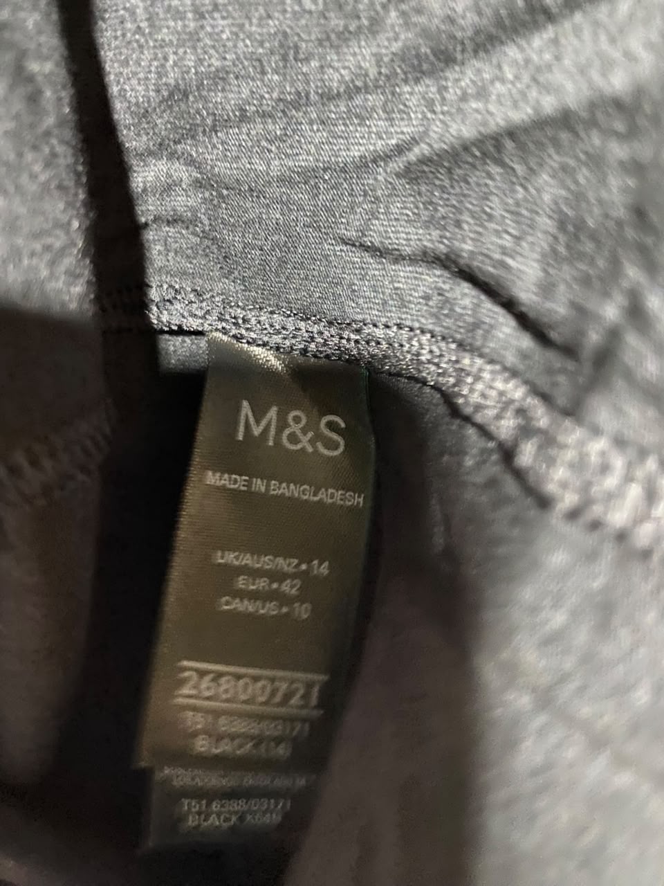 M&S |M| BUST 21| A18| GOODMOVE BLACK BREATHABLE ATHLETIC CAP-SLEEVE TOP