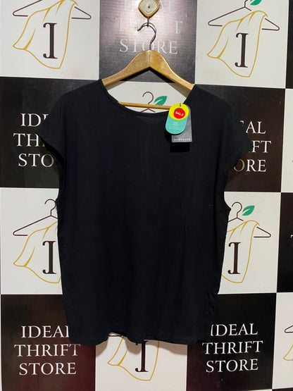 M&S |M| BUST 21| A18| GOODMOVE BLACK BREATHABLE ATHLETIC CAP-SLEEVE TOP