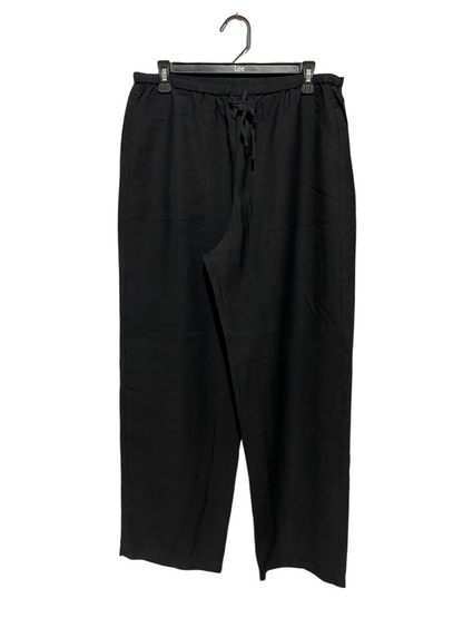 M&S |L| WAIST 32| A19| BLACK DRAWSTRING WIDE-LEG LOUNGE PANTS