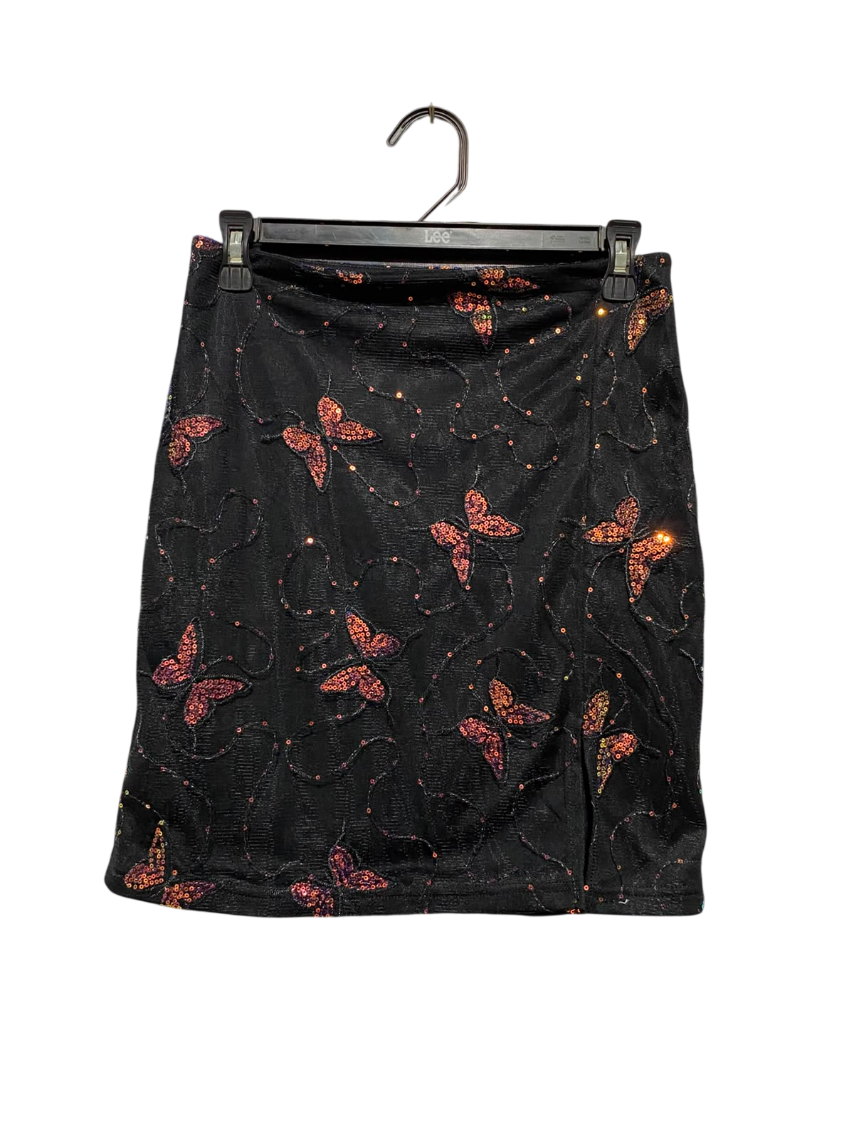 NAA NAA |M| WAIST 26| A19| BLACK SPARKLY BUTTERFLY SEQUIN MINI SKIRT
